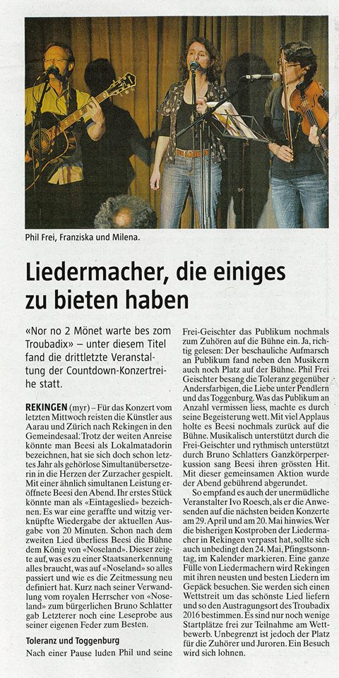 Die Botschaft: Liedermacher, die einiges zu bieten haben. 